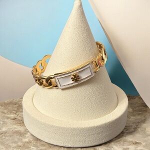 Tory Burch Gold and White Bracelet Adjustable
